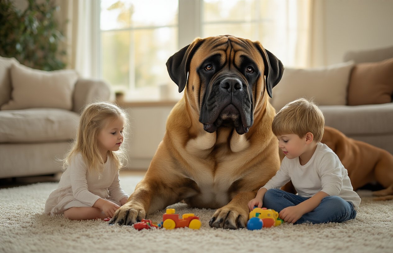 Bullmastiff - Rustige reus met ingebouwde kindermeid functionaliteit